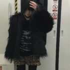 Off Shoulder Dark Pullover Sweater - Grunge Aesthetic word2