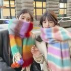 Fluffy Rainbow Scarf - Kawaii Winter Clothes word1