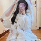 Fluffy Rabbit Ears Hoodie - Kawaii Clothes word3