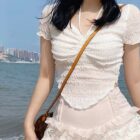 High Waist Ruffled Chiffon Skirt - Coquette Aesthetic word1