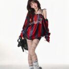 Off Shoulder Sport Sweatshirt - Coquette Aesthetic word2