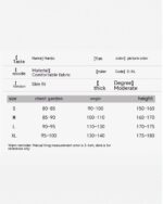 Text table displaying size chart for red crane hanfu, including chest, weight, and height measurements.