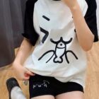 Cute Cotton Black Shorts - Kaomoji Aesthetic word2
