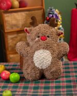 Small Chonky Plushies - Christmas Collection reindeer plushie, brown and fluffy.