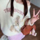 Treasure Bag Bunny Sweater - Vintage Aesthetic word2