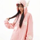 Loose Thick Feathered Hoodie - Harajuku Aesthetic word1