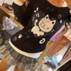 Patched Neko Off-Shoulder T-Shirt - Cutecore Aesthetic word2