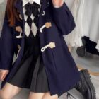 Hooded Woolen Coat - Kawaii Aesthetic word1