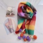 Fluffy Rainbow Scarf - Kawaii Winter Clothes word1