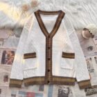 Knitwear Loose Coat - Preppy Aesthetic word1