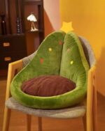 Kawaii fruit cushion shaped like a Christmas tree, plush and decorative seat padding.