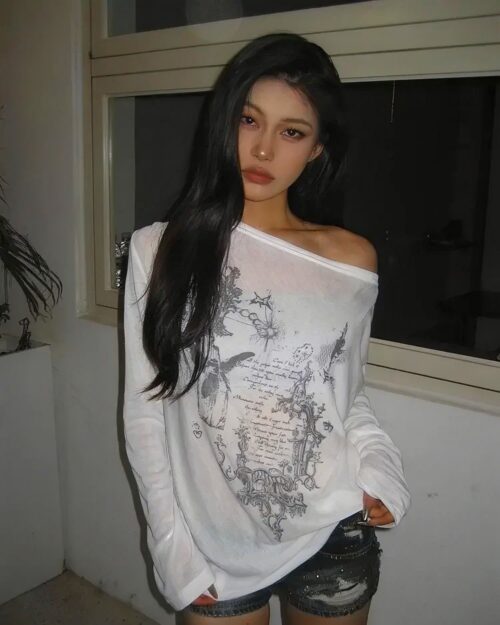 Korean Style Off Shoulder T-Shirt