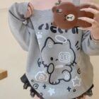 Nyanko Pastel Sweatshirt - Kawaii Clothes word1