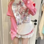 Printed Pink Kawaii T-Shirt - Cutecore Aesthetic word3
