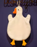 Cute Goose Hand Towel, plush design, soft textile, home decor.