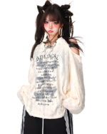 Off-Shoulder Grunge Butterfly Top featuring a detailed, distressed print design.