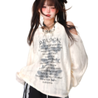 Off-Shoulder Butterfly Top featuring a grunge aesthetic design, showcasing a floral print.