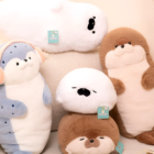 A collection of Kawaii Seal Plushies, including a blue and brown plushie.