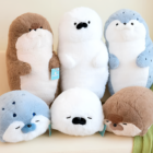 Collection of Kawaii Seal Plushies in various colors, soft plush material.