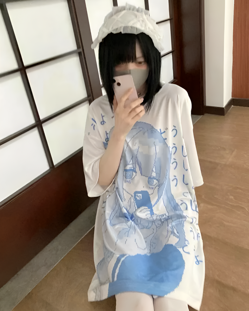 White Animecore Aesthetic Tee featuring anime-inspired artwork and a loose fit.