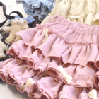 Colorful Yume Kawaii Aesthetic ruffled mini skirts, various pastel shades and ruffles.