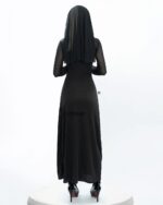 Black Anime Nun Costume - Halloween Edition, long-sleeved robe and veil.