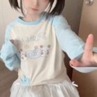 Kawaii Panda Pastel Long Sleeve T-Shirt featuring a cute panda design and pastel colors.