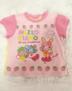 Mezzo Piano Strawberry T-Shirt featuring strawberries, a bunny, and cute graphics.