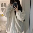 White Bear Paw Hoodie featuring oversized paw pockets. Jojifuku aesthetic Bear Paw Hoodie.