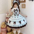 Frilly Ribbon Dress - Hime Lolita Dress, layered with ruffles and bows, worn by a model.
