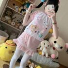 Person wearing a Sugarbunnies T-Shirt - Jojifuku Aesthetic, featuring cute character prints.