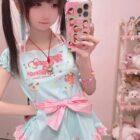 Cute Lolita Pastel Top - Jojifuku aesthetic with floral print and ruffles.