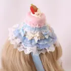 Ruffled Cake Hairpin - Sweet Lolita Hairpin, featuring a miniature cake and delicate lace details.