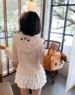 Kuma Zip Up Hoodie - Jojifuku Hoodie, featuring a white layered skirt and plush details.