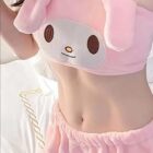 Sanrio-inspired pajamas featuring a My Melody design, soft pink top and shorts.