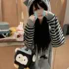 Teary Neko Gray Hoodie - Halloween Edition word1