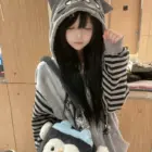 Teary Neko Gray Hoodie - Halloween Edition word1