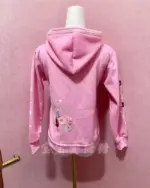 Pink Mezzo Piano Hoodie - Sweets Edition back view featuring doughnuts and stars.
