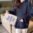 Loose Thickened Pullover Hoodie - Ethno-Chic Hoodie in a casual outfit, featuring a minimalist aesthetic.