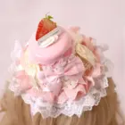 Ruffled Sweet Lolita Hairpin with cake and floral details, dessert somodel.