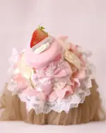 Ruffled Sweet Lolita Hairpin with cake and floral details, dessert somodel.