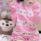 Pink Mezzo Piano Shirt with strawberry and Jojifuku aesthetic details.