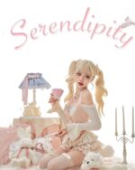 Ruffled pink dress set by Dollette Aesthetic. Features a delicate lace design and charming aesthetic.