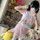 Sugarbunnies T-Shirt featuring a pink Jojifuku aesthetic design with cute animal characters.