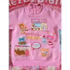 Pink Mezzo Piano Sweatshirt featuring cute characters and bakery/town designs.