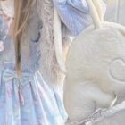 Close-up of a Fluffy Angel Wings Bag - Harajuku Aesthetic, showcasing its plush design.