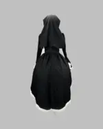 Black Gothic Nun Dress with long sleeves, hood, and lace trim. A Gothic Nun Dress.
