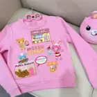 Pink Mezzo Piano Sweatshirt featuring Mimi's Cafe and MimiPopo town graphic.