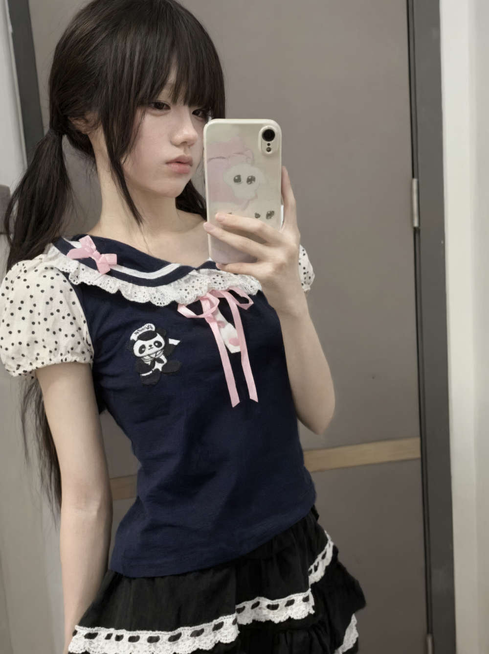 1786089228c81f Midnight Panda Sailor Kawaii T-Shirt word3