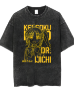 Anti-Social Club T-Shirt featuring Bocchi the Rock! character graphic. This Bocchi shirt has a washed black finish.